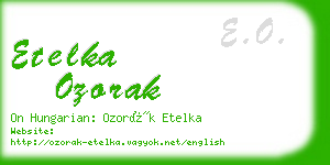 etelka ozorak business card